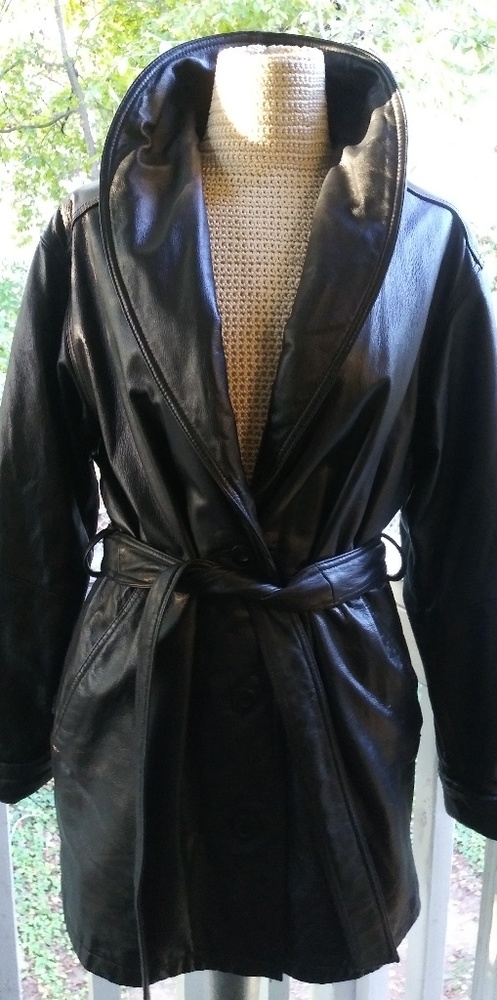 WILSONS Leather Mini Trench Jacket w/ belt